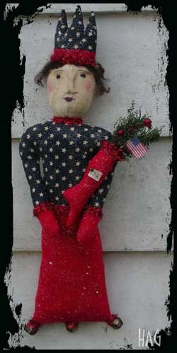 Primitive Americana Patriotic Liberty Door Doll