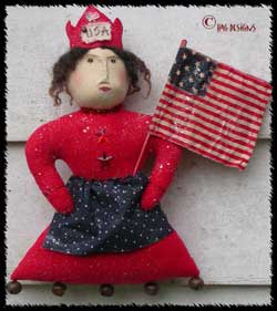 Primitive Americana Lady and Flag Primitive Americana Lady and Flag